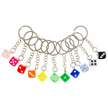 Porte-cl&eacute;s D&eacute; - Couleurs Vari&eacute;es (48 pi&egrave;ces)
