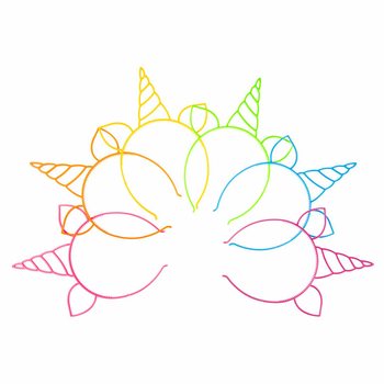 Diadème Licorne / Tiara, Mix Couleurs Néon (24 pcs)