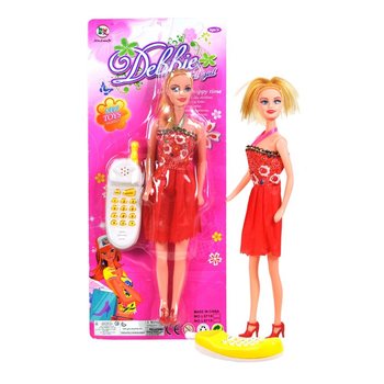 POUPÉE DEBBY AVEC TÉLÉPHONE SUR CARTE (6 pcs)