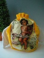 Petit sac cadeau en fausse fourrure avec ailes d'ange (Lot de 2)