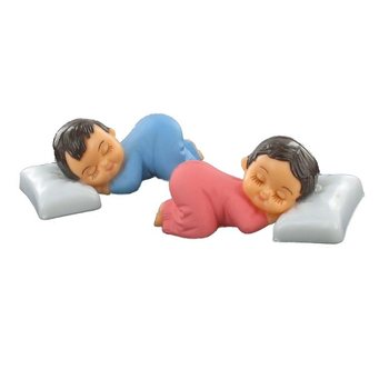 DECORATION DE GATEAU - BEBE ENDORMI SUR COUSSIN (56 pcs)