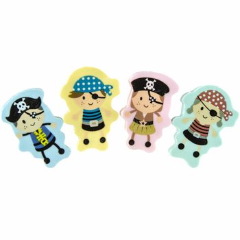 Set de Gommes Figurines Pirates - 2 Pi&egrave;ces en Pr&eacute;sentoir