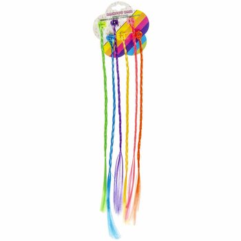 Tresses à cheveux arc-en-ciel 6 pièces sur carte (24 unités)