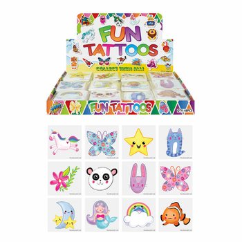Tatouages Éphémères Filles | Présentoir de 48 Pochettes (12 Tatouages par Pochette)