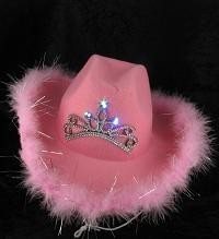 CHAPEAU DE COWBOY LUMINEUX - ROSE (6 pcs)