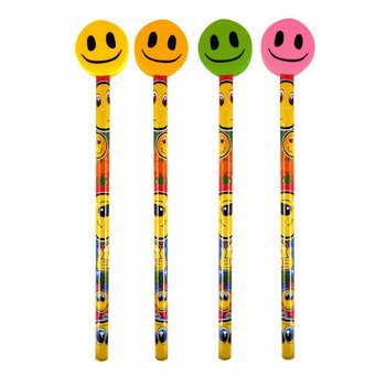 Crayon Smiley Rigolo avec Gomme (24 pièces)