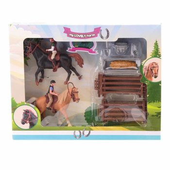MY LOVELY HORSE - XL - 2x Jouet Cheval avec Grand Centre &Eacute;questre - Bo&icirc;te Cadeau (1 pc.)