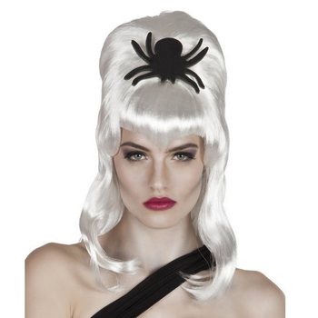 Perruque - Cheveux Blancs avec Araignée (1 pce)