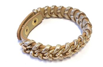 Bracelet Style Ibiza Tressé Or/Marron (1 pc)