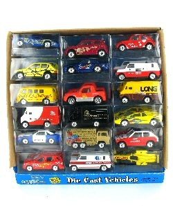 Voitures miniatures en métal dans présentoir (36 pcs)