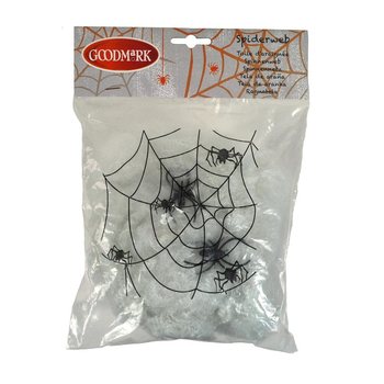 Décoration Toile d'Araignée Halloween avec 2 Araignées (4 pcs.)