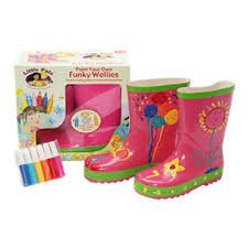FUNKY WELLIES - Bottes de Pluie à Colorier - Rose / Taille: 26