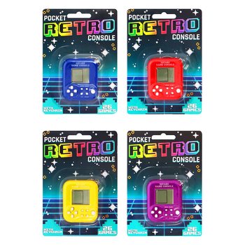 CONSOLE DE JEU POCKET RÉTRO AVEC PORTE-CLÉS - 26 JEUX (6 pcs)