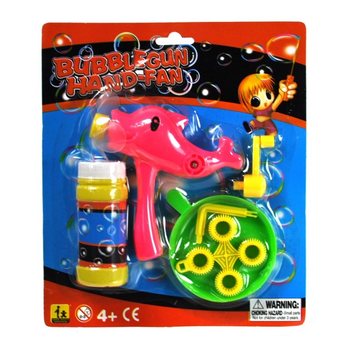 PISTOLET À BULLES ET VENTILATEUR À MAIN 2-EN-1 (12 pcs)
