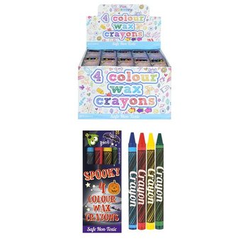 Sets de 4 Crayons de Cire HALLOWEEN en Présentoir (120 pcs.)