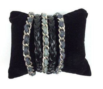 Bracelet Noir/Gris - Style Ibiza (1 pc.)