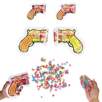 Pistolet &agrave; confettis auto-gonflable (100 pcs)