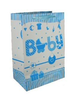 Sac Cadeau Naissance - Bleu Bébé (12 pcs)