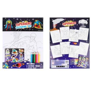 GRAND KIT DE COLORIAGE - MOD&Egrave;LE : SUPER-H&Eacute;ROS - 22x30x1 CM (12 pcs)