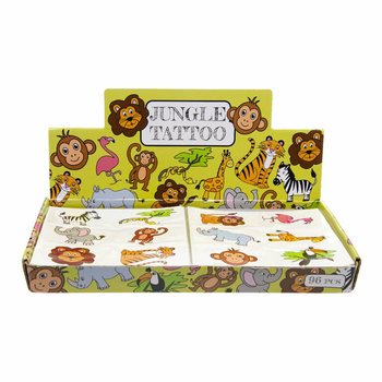 TATOUAGES FUN – MODÈLE : ANIMAUX DE LA JUNGLE (96 pcs)