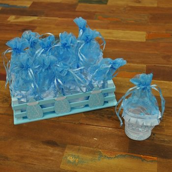 Caisse Déco avec 12 Emballages Cadeaux - Bleu