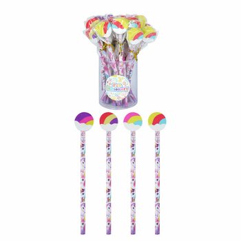 Crayon Licorne Arc-en-ciel avec Gomme (24 pi&egrave;ces)