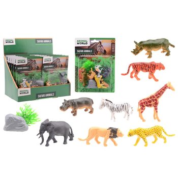 ANIMAL WORLD - COFFRET ANIMAUX DE SAFARI 10 PIÈCES SUR CARTE - EN PRÉSENTOIR (12 pcs)