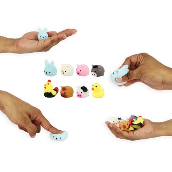 SQUISHY MINIATURE - ANIMAUX DE LA FERME - EN PR&Eacute;SENTOIR DE COMPTOIR (96 pcs)