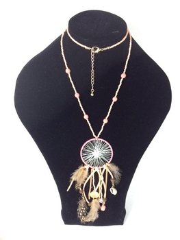 Collier Style Ibiza Attrape-Rêves Saumon (1 pc)