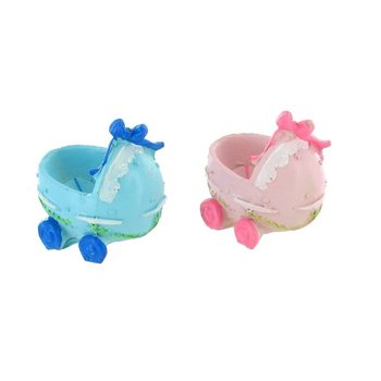 Topper de Gâteau de Naissance - Landau - Rose/Bleu (2 pcs)