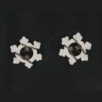 2 Suspensions Flocon de Neige en Bois (Lot de 12)