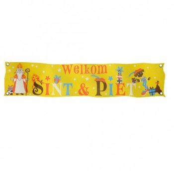GRANDE BANNIÈRE DE BIENVENUE SAINT NICOLAS & PIET XXL 300 X 60 CM (7 pcs)