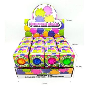 Balle Puffer en Bo&icirc;te Cadeau - 6cm - En Bo&icirc;te et Pr&eacute;sentoir (24 pcs)