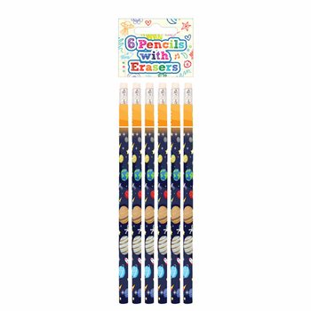 Set de Crayons et Gommes Espace (6 pièces) - Présentoir (24 sets)