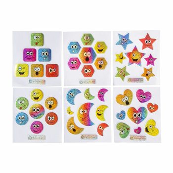 AUTOCOLLANTS PAILLETÉS - MODÈLE : SMILEY (100 pcs)