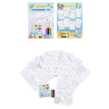 GRAND SET DE COLORIAGE - MODÈLE : SEA LIFE - Dim 22x30x1 CM (12 pcs)