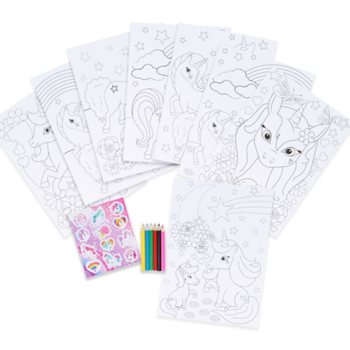 GRAND SET DE COLORIAGE LICORNE - 22x30x1 CM (12 pcs)