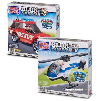 MEGA BLOKS - SUV PATROUILLE INCENDIE & HÉLICOPTÈRE DE POLICE (Lot de 2)