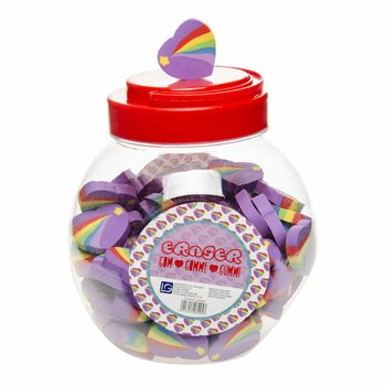 Gomme Cœur Arc-en-Ciel en Pot (100 pcs)