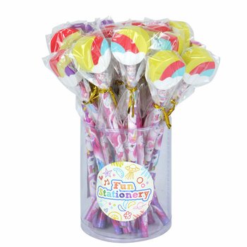 Crayon Licorne Arc-en-ciel avec Gomme (24 pièces)