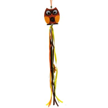 SUSPENSION D&Eacute;CORATIVE - MOD&Egrave;LE : HIBOU EN BOIS (8pcs.)