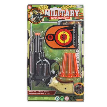 Set de Pistolet Militaire avec 3 Fl&eacute;chettes &agrave; Ventouse & Cibles (6 pi&egrave;ces)