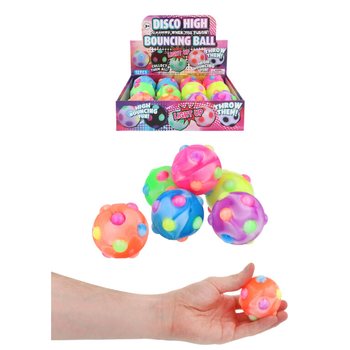 Balle Rebondissante Lumineuse Disco - 6cm - Display 12 pcs