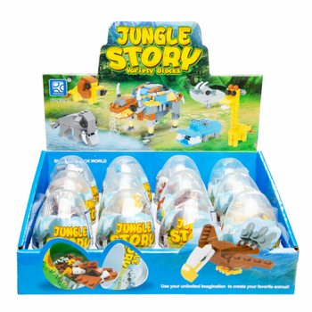 Briques de Construction Brick en &OElig;uf - Mix Animaux de la Jungle (12 pcs)