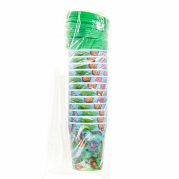 Gobelet / Coupe de Glace avec Paille - Animaux de la Jungle (12 pcs)