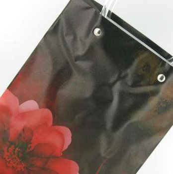 Sac Cabas / Sac Cadeau Noir/Fleur Rouge Large (12 pcs)