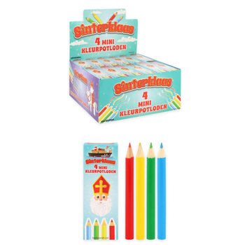 Crayons de couleur Sinterklaas (Saint-Nicolas) 4 pi&egrave;ces en pr&eacute;sentoir (120 pcs)