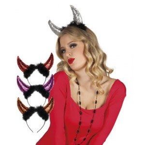 Serre-tête Cornes de Diable à Paillettes (6 pcs)