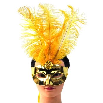 Loup de F&ecirc;te Dor&eacute; avec Plumes - Mod&egrave;le 16 (12 pcs.)