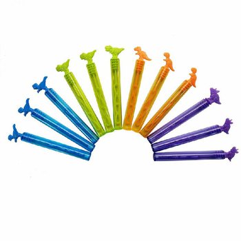 Baguettes à bulles dinosaures colorées (Pack de 12)
